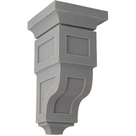 Ekena Millwork 7"W x 7 3/4"D x 14"H Jumbo Reyes Wood Vintage Decor Corbel, Pebble Grey CORWD07X07X14RYPG